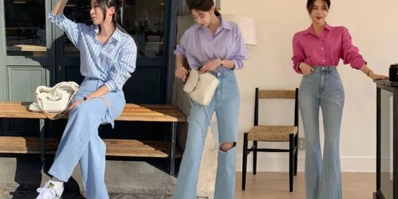 Cách phối sơ mi và quần jean thanh lịch 