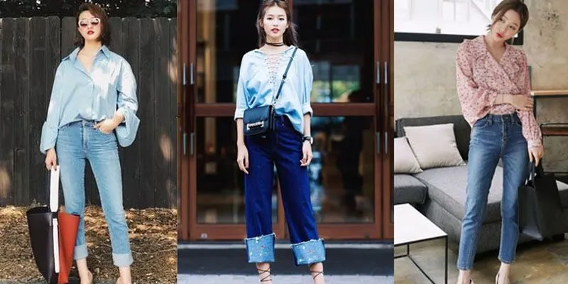 Cách phối sơ mi và quần jean nữ đẹp